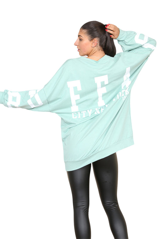 Buffalo Slogan Print Oversized Jumper Dress