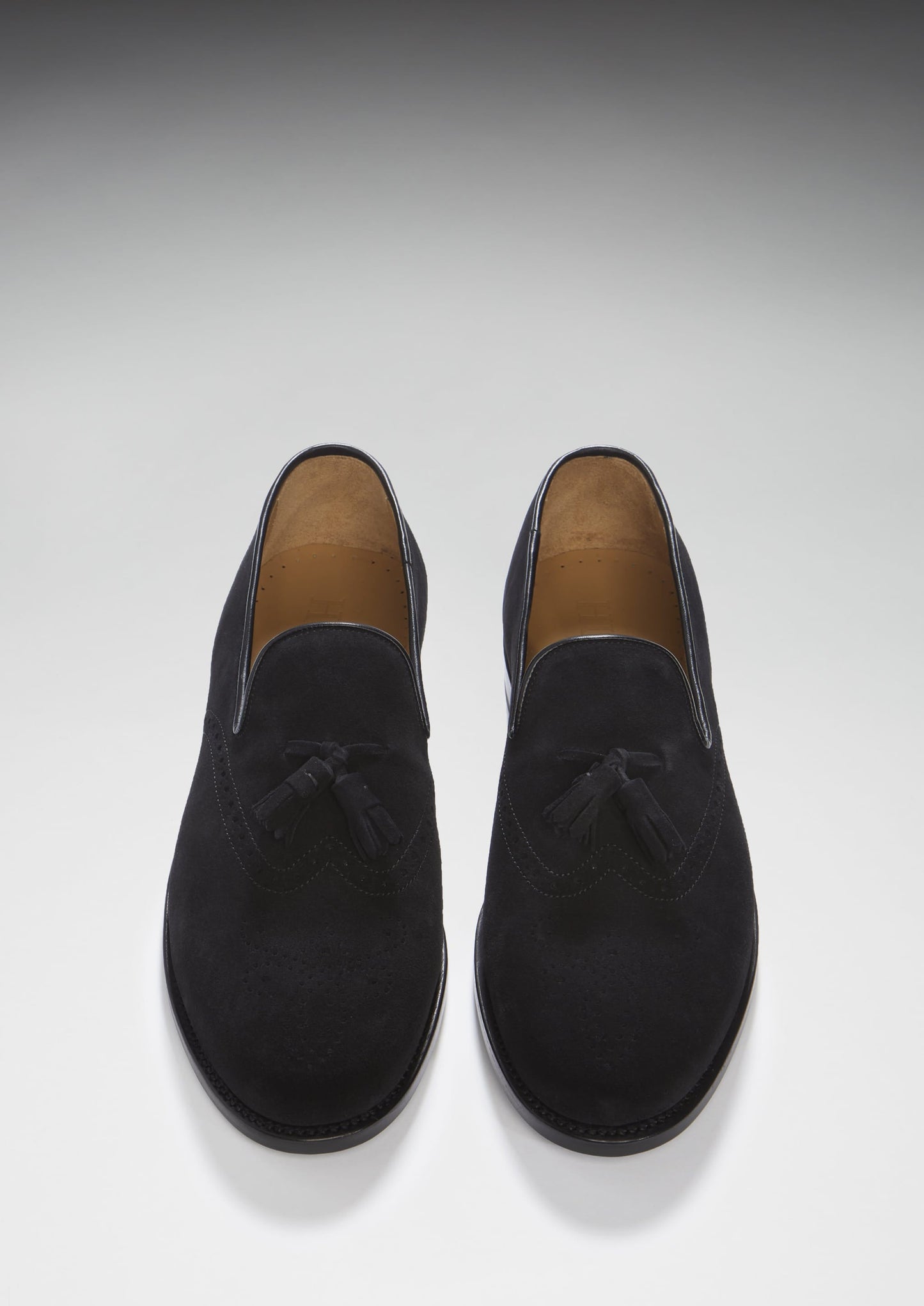 Black Suede Tasselled Brogues, Welted Leather Sole