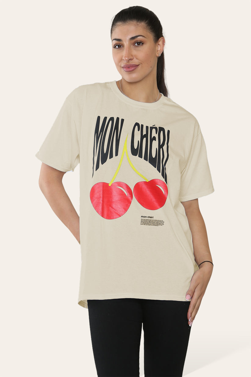 Ladies Mon Cheri  Printed Short Sleeve T-Shirt Top