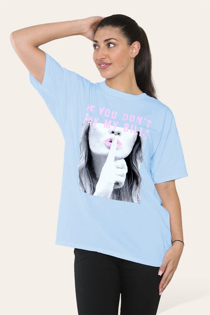 Ladies Printed Short Sleeve T-Shirt Top