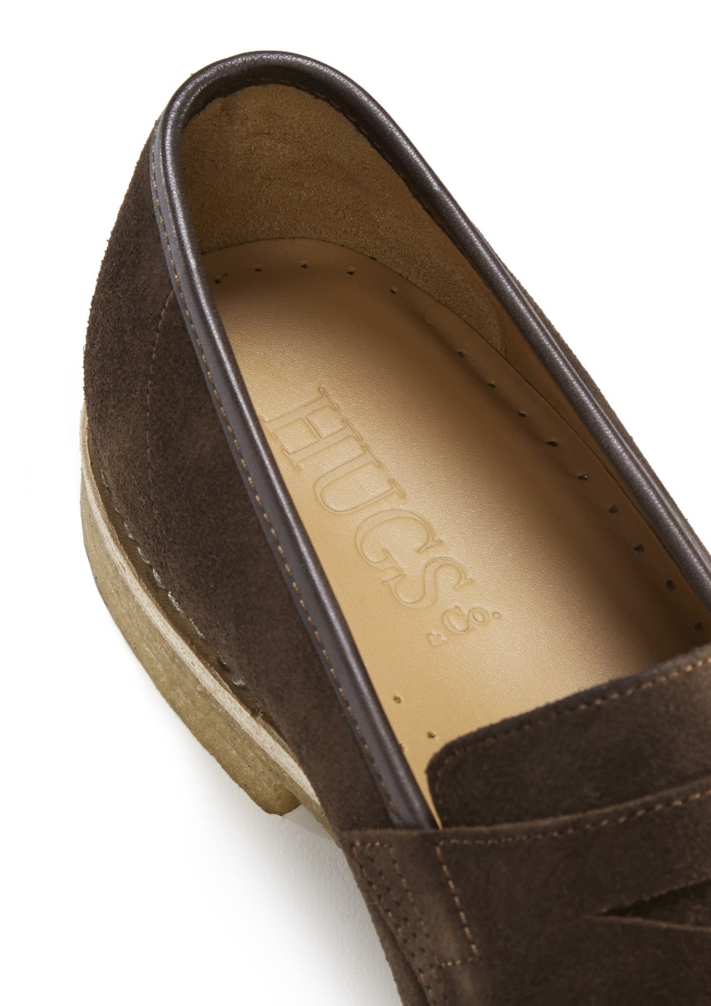 Brown Suede Loafers, Crepe Rubber Welted Sole