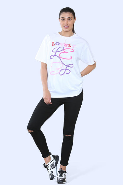 Ladies Lovely Printed Short Sleeve T-Shirt Top