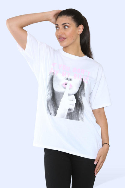 Ladies Printed Short Sleeve T-Shirt Top