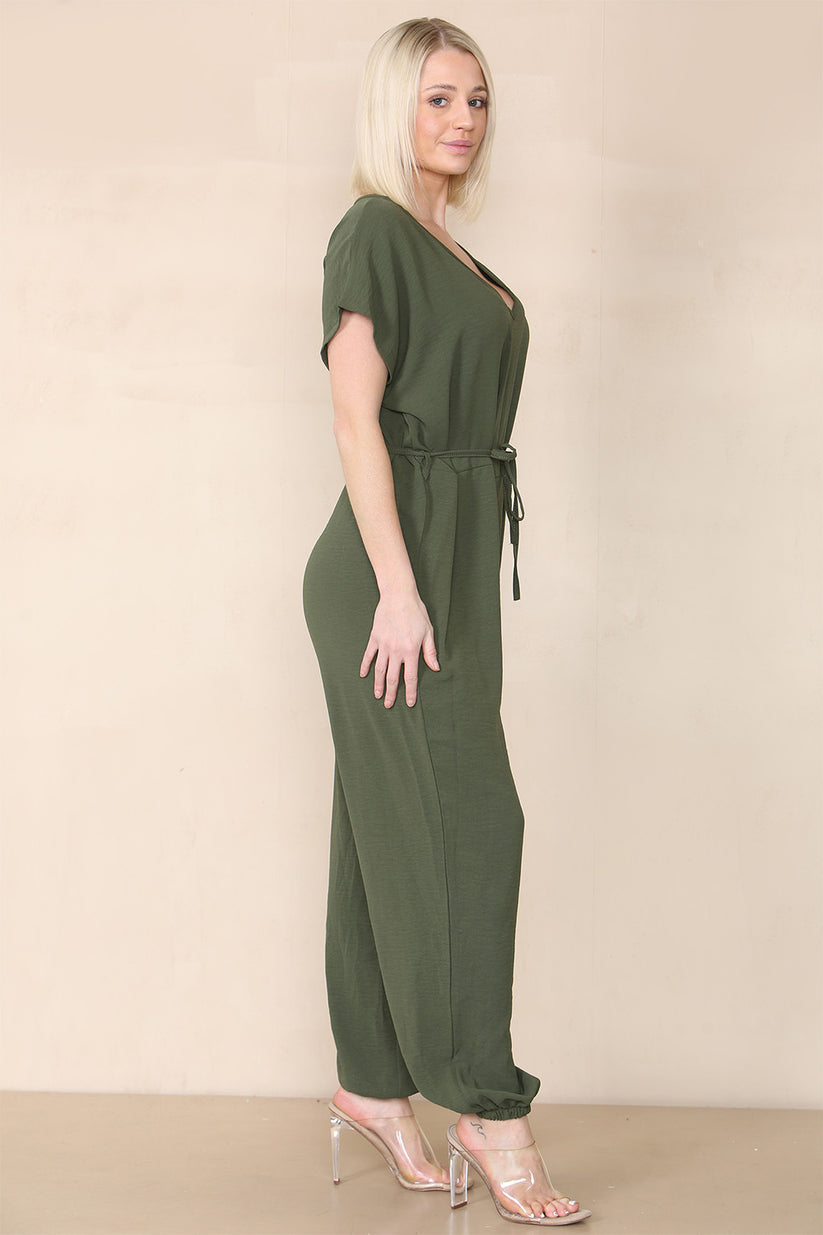 Tie Waist Stylish Harem Jumpsuit