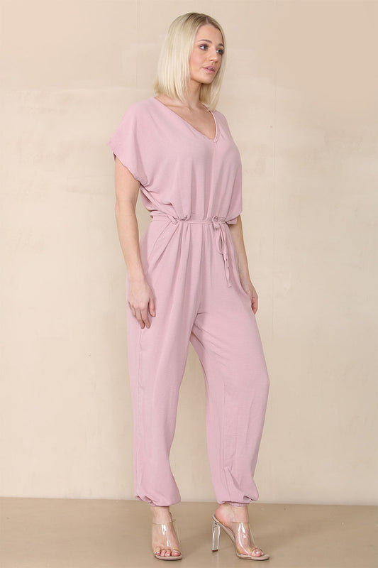 Tie Waist Stylish Harem Jumpsuit