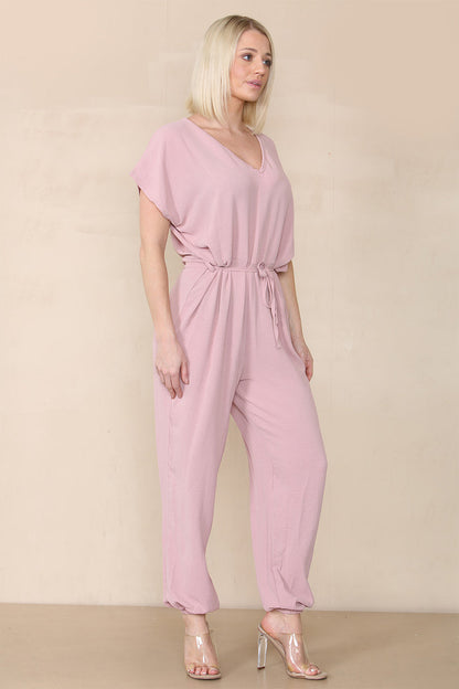 Tie Waist Stylish Harem Jumpsuit