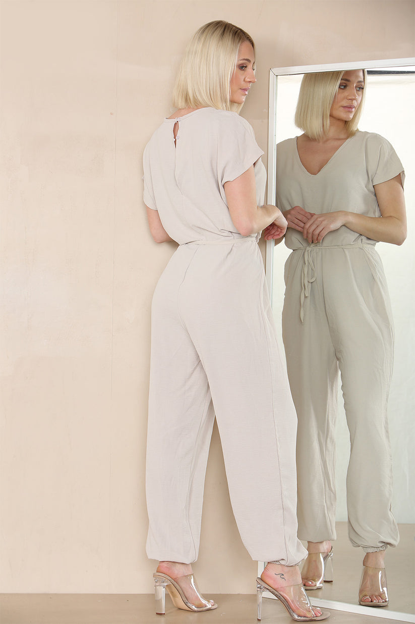 Tie Waist Stylish Harem Jumpsuit