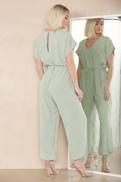 Tie Waist Stylish Harem Jumpsuit