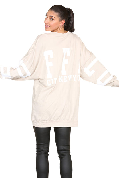 Buffalo Slogan Print Oversized Jumper Dress