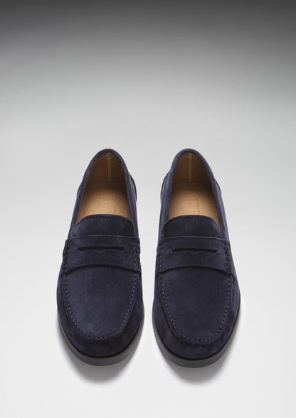 Boat Loafers, navy blue suede