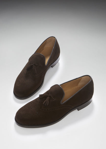 Brown Suede Tasselled Brogues, Welted Leather Sole