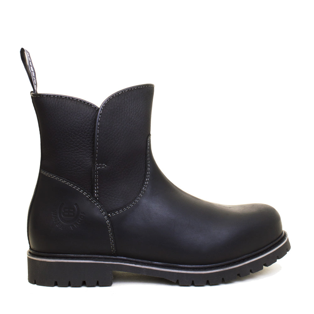 Quebec Waterproof Zip Up Ankle Boots - Black
