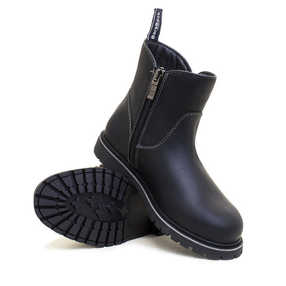 Quebec Waterproof Zip Up Ankle Boots - Black