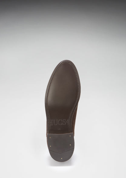 Women's Brown Suede Chelsea Boots, Welted Leather Sole